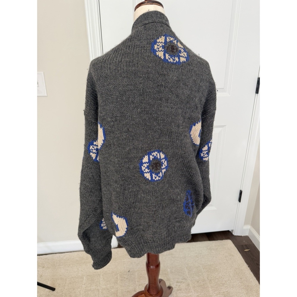 Paul Smith Vintage Women's Knit Button-Up Cardigan Sweater Pockets Geo Sz 3 - Picture 3 of 7